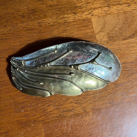 Mixed Metal Brutalist Belt Buckle Brass Silver Oversized Western Gypsy Modernist - Picture 1 of 7